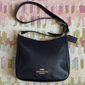Coach Ellie File Black Pebbled Leather Modern Crossbody Bag NWOT
